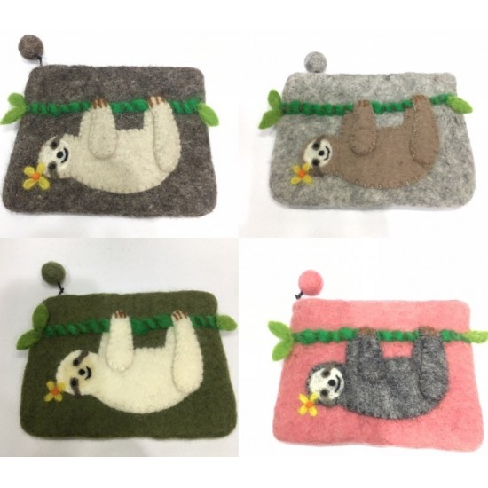 Export quality of Felted Purse in Nepal/ Wet Felt Purse Producer-Sloth