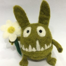 Felted animal with Flower
