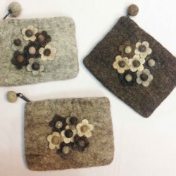 Felt Natural flower purse-exporter