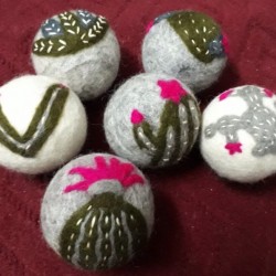 New Felt ball with Cactus Plant Needle Felted