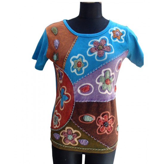 New flower half sleeve women dress