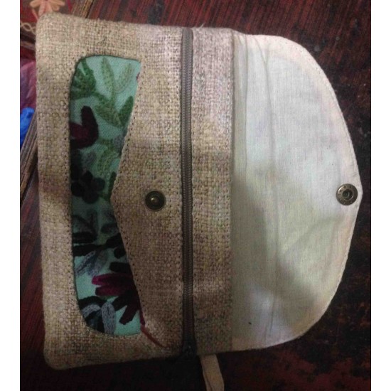 Hemp Folding Purse with embroidery