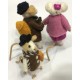 Needle Felted Mouse Family/Cute felted Mice Family