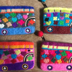 Export quality Needle felted pouch/100% woolen felted purse