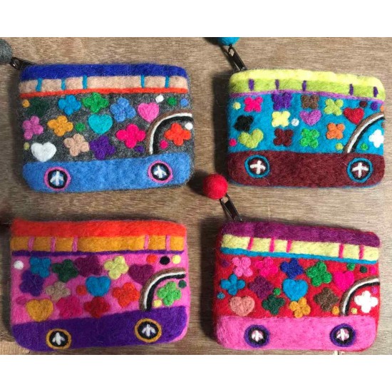 Export quality Needle felted pouch/100% woolen felted purse