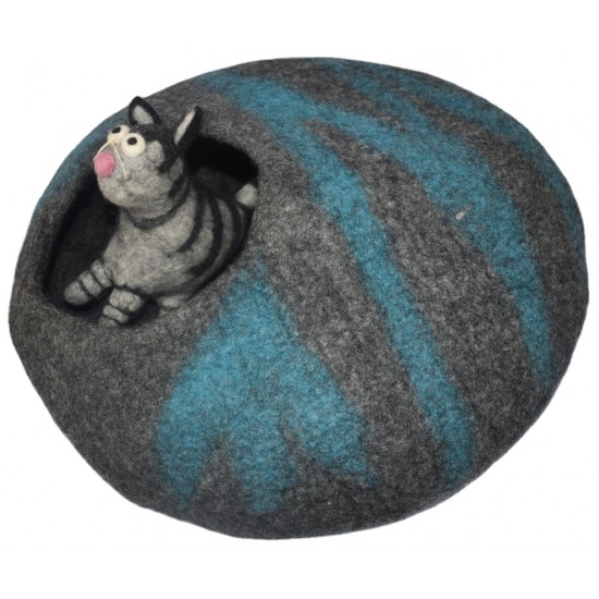 Felted Cat cave stripe design/Felted New cat cave producers and manufacturer of quality cave