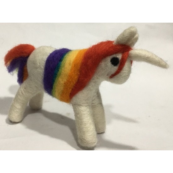 Felted unicorn decoration