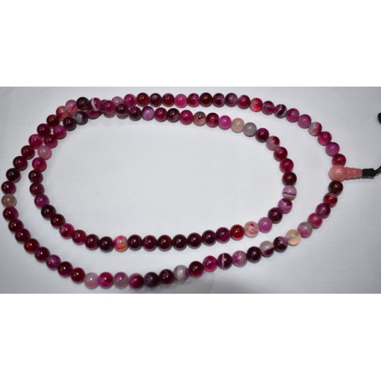 Pink Agate Stone Meditation and prayer Beads