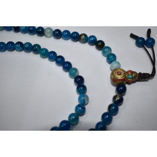 Export Quality Blue Agate Stone Prayer Beads in Nepal