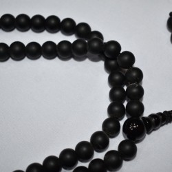 Mat Onyx Stone Necklace for Meditation 