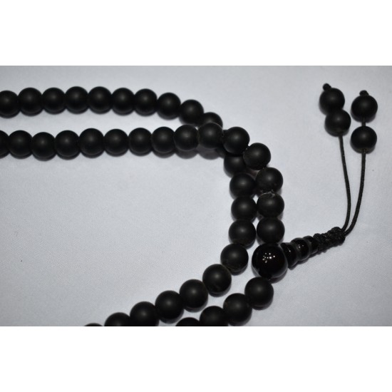 Mat Onyx Stone Necklace for Meditation 