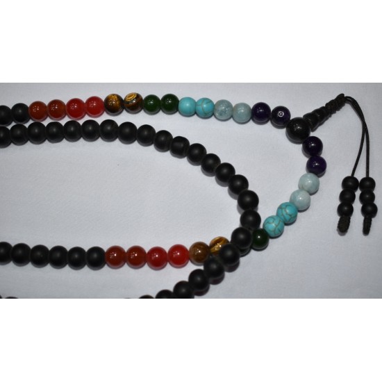 Seven Chakra Stone meditation Japa Mala and Necklace
