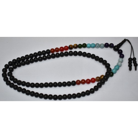 Seven Chakra Stone meditation Japa Mala and Necklace