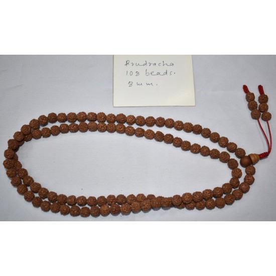Rudrakasha 8 MM and 108 Beads for Japamala and Necklace/Meditation Necklace