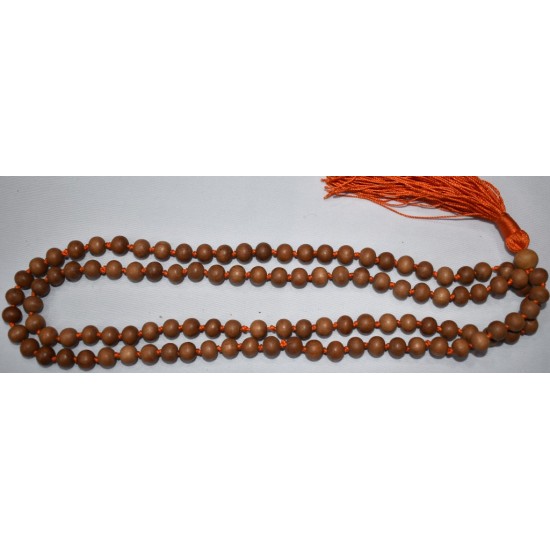 Sandalwood Japamal 8mm sized with 108 beads natural/Necklace
