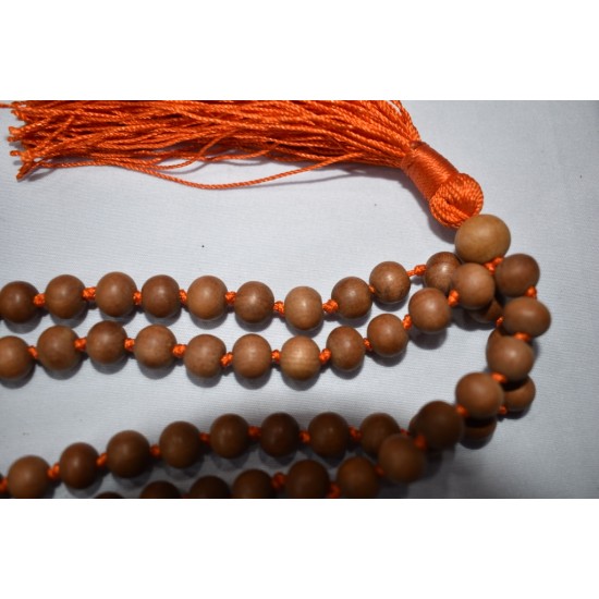 Sandalwood Japamal 8mm sized with 108 beads natural/Necklace