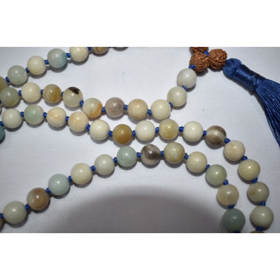 Amazonite 8mm sized 108 beaded Prayer japamala fair made in Nepal
