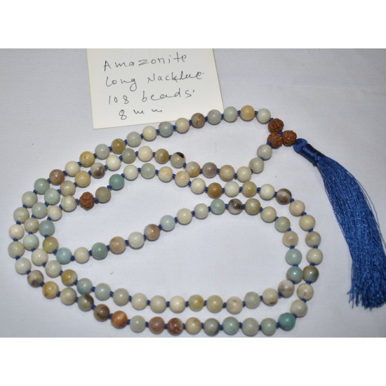 Amazonite 8mm sized 108 beaded Prayer japamala fair made in Nepal