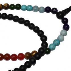 Seven Chakra Stone meditation Japa Mala and Necklace