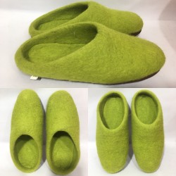 Nice Green Color High quality felted shoes/100% woolen Fair Made in Nepal