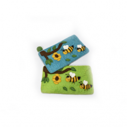 Pencil purse with bee hive design