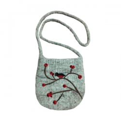 Medium size felt bag with long stripe