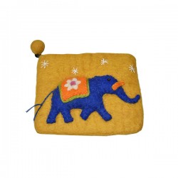 Elephant Design felt purse made from New Zealand wool