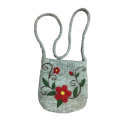 Medium Felt bag with needle felted flower design