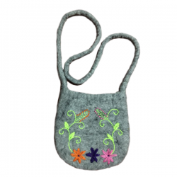 Flower design felt bags with long stripe