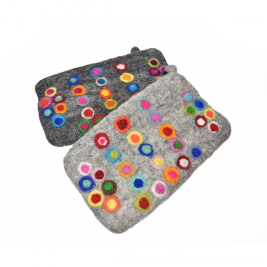 Long dotted Felt purse for multipurpose use