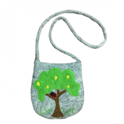 Tree design Felted medium shoulder bags/Fair made products