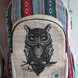 Hemp Printed Owl bag in Nepal