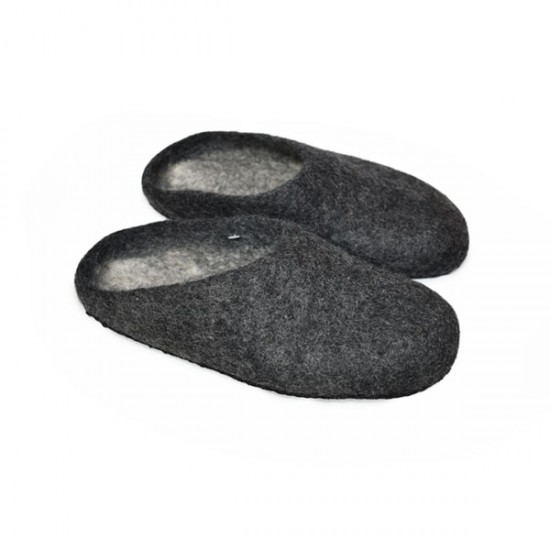 New Felt slippers/Dark Natural Felt shoes made from New Zealand wool