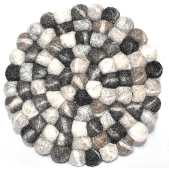 20 cm tie die Natural color Felt Ball Pan Mat
