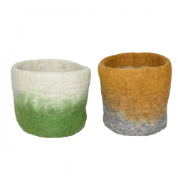 Felted Basket Fair made in Nepal/100% wool Felted basket producers