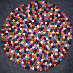 60 CM Felt Ball rugs Fair Made in Nepal from New Zealand wool