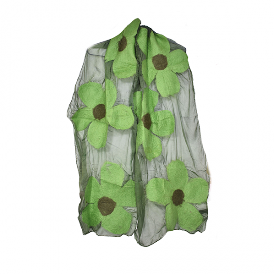 Latest design flower-Merino wool scarf