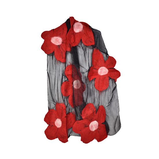 Latest design flower-Merino wool scarf