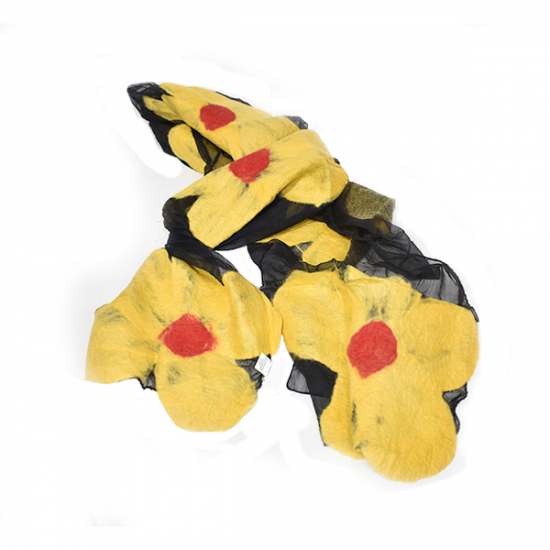 Latest design flower-Merino wool scarf