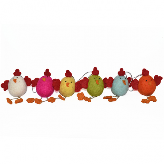 Felt chicken dancing easter products for decoration-Fair made organic products Had made in Nepal
