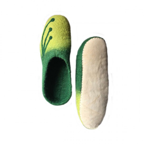 New Felt slipper green color tone