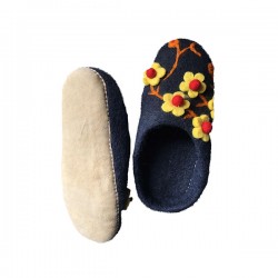 Flowery Design Felt slippers in Nepal