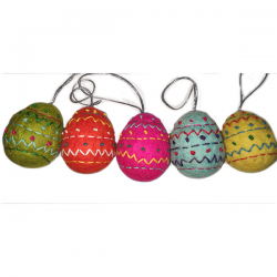 Felted decorated eggs