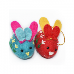 Felted Rabbit for easter party decoration-A Fair made products in Nepal