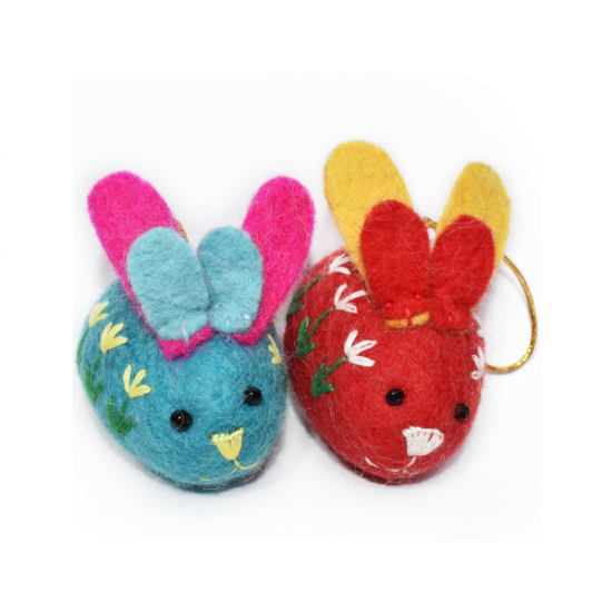Felted Rabbit for easter party decoration-A Fair made products in Nepal