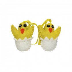 Half egg and chicken for easter decorations