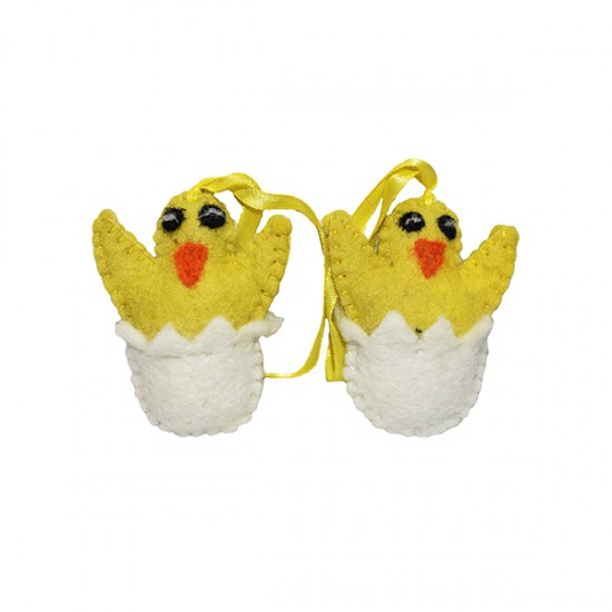 Half egg and chicken for easter decorations