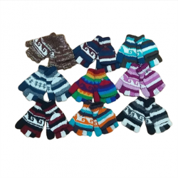 Mixed color woolen gloves