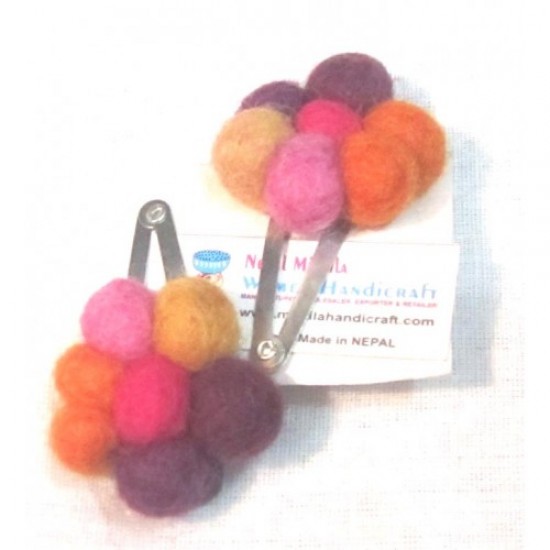 Felt Ball Hair Clip