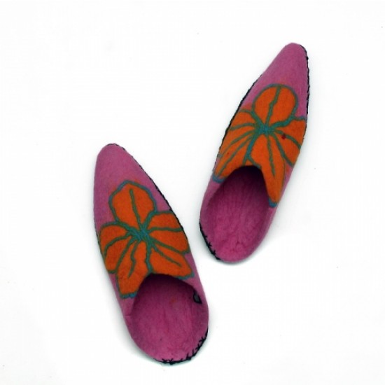 Felt Pointed Flower Slipper/High quality